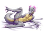  captain_takasha claws feet female hi_res kobold open_mouth pink_eyes pussy reptile scalie schiraki solo spread_legs spreading toes 