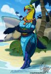  anthro avian bird bongo_(disambiguation) drum female hi_res island islander musical_instrument omny87 toucan tropical 