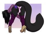  anthro bent_over bulge canid canine clothed clothing crossdressing footwear girly high_heels lavenderpandy looking_back male mammal shoes smile solo underwear 