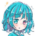  1girl aqua_eyes aqua_hair collar frilled_collar frills heterochromia red_eyes salt_(seasoning) short_hair solo tagme tatara_kogasa touhou 