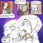  101_dalmatian_street 101_dalmatians bruno_buccellati canid canine canis comic comic_book crossover dalmatian disney dolly_(101_dalmatians) domestic_dog dylan_(101_dalmatians) humor jojo&#039;s_bizarre_adventure licking mammal tagme tongue tongue_out unknown_artist 