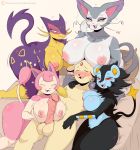  &lt;3 2019 anthro balls big_breasts blush boob_hat breasts eyes_closed fangs felid female forehead_gem green_eyes group group_sex harem hi_res huge_breasts humanoid_penis jinu liepard luxray male male/female mammal nintendo nipples nude open_mouth penis persian_(pok&eacute;mon) pok&eacute;mon pok&eacute;mon_(species) purugly red_sclera sex skitty slit_pupils teeth titfuck vein video_games whiskers yellow_eyes yellow_sclera 