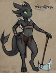  2019 anthro clothed clothing digital_media_(artwork) dragon dreamworks evilymasterful female horn how_to_train_your_dragon kobold melee_weapon night_fury reptile scalie simple_background smile solo weapon western_dragon 