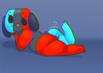  animate_inanimate anthro butt canid female floppy_ears invalid_tag looking_at_viewer looking_back lying mammal nintendo nintendo_switch nude pussy short_stack simple_background smile solo switch_dog thick_thighs tongue tongue_out video_games 