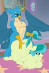  absurd_res all_fours anthro ass_up avian big_breasts big_butt breasts butt chest_tuft crossgender doggystyle duo equid equine female friendship_is_magic from_behind_position gallus_(mlp) gryphon hi_res leinhart male male/female mammal my_little_pony penis sandbar_(mlp) sex tail_pull tuft 