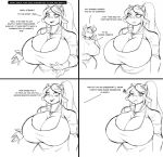  anthro big_breasts bovid bovine breasts cattle cleavage clothed clothing comic daughter dialogue female huge_breasts jewelry jwinkz mammal mother mother_and_daughter necklace parent summer_(jwinkz) 