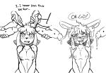  anthro blush breasts chris_bunny christomwow cum_in_ear ear_penetration female hair hi_res humanoid_penis lagomorph leporid male mammal monochrome nipples penetration penis rabbit speech_bubble text tongue tongue_out 