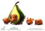  avocado canid canine canis cryptid-creations domestic_dog food food_creature fruit group mammal plant 