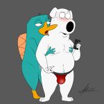 absurd_res booty_trio brian_griffin duo family_guy hi_res male male/male perry_the_platypus phineas_and_ferb raymondfoxxx 