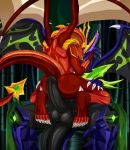  2019 bakugan balls butt claws dharak digital_media_(artwork) drago_(bakugan) dragon duo erection hi_res horn male male/male nude open_mouth penis sellon smile teeth tongue tongue_out wings 