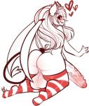  &lt;3 animal_humanoid balls big_balls big_butt blush breasts butt clothing colored_sketch dragon dragon_humanoid ear_tuft eva_grimheart gynomorph hair huge_balls humanoid hybrid hyper hyper_balls hyper_penis intersex legwear long_hair long_tail looking_at_viewer nipples penis red_eyes simple_background sketch socks solo tehbuttercookie thick_thighs tuft vein veiny_penis wide_hips wings 