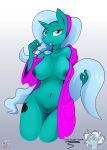  accessory anthro areola bathrobe big_breasts breasts clothing dekomaru equid eyewear fan_character female glasses hair hair_accessory hairband hazel_lulamoon hi_res horn looking_at_viewer mammal mature_(disambiguation) mature_female my_little_pony navel nipples nude pussy robe solo thick_thighs unicorn wide_hips 