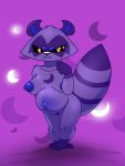  abstract_background areola big_breasts big_tail breasts fak&eacute;mon female hi_res mammal nilook pregnant procyonid purple_areola purple_pussy pussy raccoon stakota standing striped_tail stripes yellow_eyes 