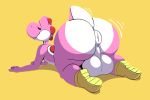 absurd_res anus balls bent_over butt clothing eyes_closed footwear hi_res komdog male mario_bros nintendo pink_yoshi presenting puffy_anus shoes solo thick_thighs video_games wiggle yoshi 