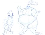  anatid anseriform anthro avian bird bunny_(toy_story) clothing disney duck ducky_(toy_story) hi_res joe-anthro lagomorph leporid looking_at_viewer male male/male mammal muscular pixar rabbit slightly_chubby thong toy_story 