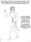  arania bob_cut breasts clothed clothing dress english_text female footwear fully_clothed graphite_(artwork) greyscale hair hi_res high_heels human human_only jewelry mammal monochrome necklace not_furry pencil_(artwork) shoes solo text traditional_media_(artwork) 