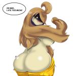  1:1 big_breasts big_butt bottomwear breasts butt clothing female gourgeist hair hi_res huge_butt humanoid long_hair lyssa malasada nintendo not_furry pants pok&eacute;mon pok&eacute;mon_(species) side_boob solo speech_bubble sweets tight_bottomwear tight_clothing tight_pants tohtori_crow video_games yellow_eyes 