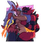  2019 anal anal_penetration anthro avian balls bird blue_eyes claws clothing eyewear frottage fur glasses hat headgear headwear hi_res humanoid_penis incineroar interspecies male male/male male_penetrating mega_blaziken mega_evolution muscular muscular_male nintendo nipples nude open_mouth penetration penis pok&eacute;mon pok&eacute;mon_(species) pok&eacute;mon_professor pok&eacute;philia professor_kukui sex video_games 俺のきなこ棒 