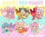  &gt;_o 6+girls :o ;d animal_ears animal_hat bangs bare_arms bare_shoulders black_bow black_headwear blonde_hair blue_dress blue_eyes blue_hair blunt_bangs blush bow bunny_ears bunny_hat candy chibi closed_mouth commentary_request dress eyebrows_visible_through_hair fake_animal_ears flandre_scarlet food green_bow green_eyes green_hair hair_between_eyes hat hat_bow heterochromia komeiji_koishi komeiji_satori long_hair marshmallow_mille mob_cap multicolored multicolored_background multiple_girls one_eye_closed open_mouth orange_dress parted_lips patchouli_knowledge pink_dress pink_headwear polka_dot polka_dot_background purple_bow purple_dress purple_eyes purple_hair red_bow red_eyes remilia_scarlet sailor_collar sailor_dress siblings sisters sleeveless sleeveless_dress smile striped striped_bow tatara_kogasa third_eye touhou very_long_hair white_sailor_collar yellow_bow yellow_dress 