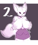  absurd_res aggressive_retsuko anthro big_breasts breast_grab breasts canid canine clothed clothing female fennec fenneko fox fur grope hand_on_breast hi_res huge_breasts luxurias mammal netflix nipples open_mouth partially_clothed sanrio solo 