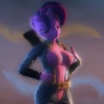  1:1 3d_(artwork) anthro bethesda_softworks blush breasts clothed clothing digital_media_(artwork) equid equine fallout female friendship_is_magic hair hi_res horn horse light lighting looking_at_viewer mammal my_little_pony nipples pony simple_background skynaya source_filmmaker twilight_sparkle_(mlp) unicorn video_games 