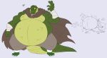  anthro belly big_belly cape claws clothed clothing crocodile crocodilian crocodylid green_scales group hi_res male musclegut muscular muscular_male obese obese_male overweight overweight_male reagan700 reptile savage_(reagan700) scales scalie smile solo_focus toe_claws tongue tongue_out topless wraps wrist_wraps 
