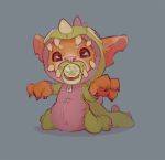  clothing costume cub diaper gnar_(lol) hi_res league_of_legends male onesie pacifier pajamas riot_games skidoo video_games young 