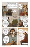  2017 canid canine clothed clothing comic computer dialogue felid flower_pot fox headphones hi_res jacket kimmykun laptop male mammal pantherine pen purple_eyes reading therapy tiger topwear writing_(disambiguation) 