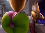 bent_over big_butt butt butt_focus canid canine clothed clothing fara_phoenix female fennec fox hi_res looking_at_viewer mammal nintendo presenting presenting_hindquarters solo star_fox v-tal video_games wide_hips 