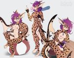  2019 anthro breasts butt carpet_shark discovery_channel ear_piercing ear_ring female fish green_eyes grin hair kuro_murasaki looking_at_viewer lukurio marine nipples nude piercing punk purple_hair sassy shark shark_week simple_background smile tomboy zebra_shark 