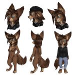  1:1 5_fingers absurd_res alpha_channel anthro barefoot biped blep blue_eyes bottomwear breasts brown_ears brown_fur brown_hair brown_nose brown_tail bust_portrait canid canine clothed clothing coza_(cozaclk) digitigrade featureless_breasts featureless_crotch female fennec fingerless_(marking) fingers fluffy fluffy_tail fox full-length_portrait fully_clothed fur hair hat headgear headwear hi_res inner_ear_fluff jeans long_ears long_hair long_tail mammal multicolored_fur navel nude pants pink_tongue portrait side_view simple_background smile solo standing sweater tan_fur teeth toeless_(marking) tongue tongue_out topwear transparent_background two_tone_fur yshanii 
