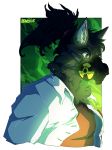  2019 anthro black_fur black_hair brown_eyes canid canine canis clothed clothing digital_media_(artwork) fur hair male mammal ravoilie solo wolf 