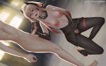  1boy 1girl bangs blonde_hair blush breasts censored clothed_female_nude_male dutch_angle elbow_gloves eyebrows_visible_through_hair fang ginhaha girls_frontline gloves hair_between_eyes handjob headgear hetero jacket long_hair m4_sopmod_ii_(girls_frontline) masturbation mod3_(girls_frontline) mosaic_censoring multicolored_hair nipples nude open_mouth pantyhose penis pussy red_eyes red_hair scarf sidelocks smile solo_focus streaked_hair testicles torn_clothes torn_legwear 