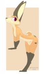  ! &lt;3 2019 anthro big_ears bodily_fluids breasts butt canid canine fangs female fox hi_res looking_back mammal nude pink_eyes skinny small_breasts solo sweat togaed 