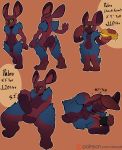  anthro balls blue_fur butt dacad food fur green_eyes hi_res holding_food holding_object lagomorph leporid male mammal nude penis pulmo_(dacad) rabbit red_fur solo uncut 