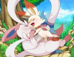  absurd_res bodily_fluids cum cum_in_pussy cum_inside eeveelution erection female genital_fluids hi_res male male/female nintendo penetration penis pok&eacute;mon pok&eacute;mon_(species) pussy pussy_juice scorbunny size_difference smaller_male sylveon tricksta vaginal vaginal_penetration video_games 