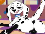  101_dalmatian_street 101_dalmatians 4:3 absurd_res anatomically_correct animal_genitalia animal_pussy anus black_fur butt canid canine canine_pussy canis collar dalmatian disney dolly_(101_dalmatians) domestic_dog female feral fur half-closed_eyes hi_res hindpaw hypergal looking_at_viewer mammal pawpads paws plump_labia presenting presenting_anus presenting_hindquarters presenting_pussy puffy_anus pussy seductive solo spots teeth white_fur 