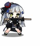  1girl animated animated_gif assault_rifle bangs beret black_legwear blush_stickers boots choker dress expressionless flash_grenade floating_hair full_body german_flag girls_frontline gloves green_eyes grenade_launcher gun h&amp;k_hk416 hat headgear heckler_&amp;_koch hk416_(girls_frontline) holding jacket long_hair looking_at_viewer lowres magazine_(weapon) mod3_(girls_frontline) official_art open_clothes open_jacket pleated_skirt purple_dress rifle saru shoes sidelocks silver_hair simple_background skirt snap-fit_buckle solo thigh_strap trigger_discipline weapon white_background white_dress white_gloves 