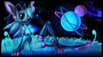  16:9 2019 4_fingers 4k absurd_res alien animal_humanoid antennae_(anatomy) anthro anthrofied big_eyes black_border blue_fur blue_nose border breasts claws clothing crossgender digital_media_(artwork) disney experiment_(lilo_and_stitch) eyelashes female fingers fur hair hi_res humanoid lilo_and_stitch looking_at_viewer mammal nipples notched_ear nude open_mouth purple_claws purple_nipples smile solo stitch_(lilo_and_stitch) warlocke 