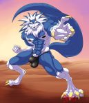  2019 4_toes 5_fingers abs anthro biceps big_muscles biped black_nose blue_fur blue_hair blue_skin bulge canid canine canis capcom claws clothed clothing darkstalkers desert digitigrade eyebrows fingers fist fundoshi fur gesture gloves_(marking) hair hi_res hungothenomster japanese_clothing jon_talbain leg_markings male mammal mane markings multicolored_fur multicolored_hair multicolored_skin muscular muscular_male muscular_thighs nipples pecs pointing pose pubes socks_(marking) solo standing tight_underwear toe_claws toes topless two_tone_fur two_tone_hair two_tone_skin underwear video_games were werecanid werecanine werewolf white_fur white_hair white_skin wolf yellow_eyes 