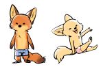  2019 ambiguous_gender anthro arctic_fox barefoot blush boxers_(clothing) brown_ears canid canine cheek_tuft chest_tuft chibi clothed clothing cute_fangs dipstick_tail disney duo fox fuel_(artist) gloves_(marking) leg_markings looking_at_viewer mammal markings multicolored_tail neck_tuft nick_wilde open_mouth open_smile pawpads red_fox shoulder_tuft simple_background sitting skye_(zootopia) smile socks_(marking) standing topless tuft underwear white_background zootopia 