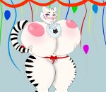  anthro big_breasts breasts cake felid female food huge_breasts hyper mammal pantherine pussy pussy_floss questyrobo tiger 
