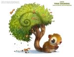  acorn ambiguous_gender black_eyes brown_fur buckteeth cryptid-creations dot_eyes feral flora_fauna fur group humor hybrid mammal nut plant pun rodent sciurid simple_background size_difference tan_fur teeth tree tree_squirrel visual_pun white_background 