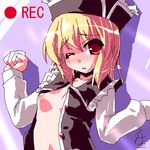 blonde_hair breasts hat jpeg_artifacts lowres lunasa_prismriver miuku_(marine_sapphire) no_bra oekaki open_clothes open_shirt recording red_eyes shirt small_breasts solo touhou viewfinder wet 