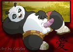  anthro balls bear chubby colifox erection kung_fu_panda looking_at_viewer lying male mammal nude panda penis po pose solo 