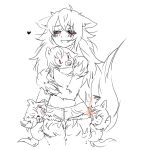  &lt;3 baby blush cute_fangs female hair hellhound_(mge) long_hair looking_at_viewer monster_girl_(genre) navel pacifier simple_background sketch smile standing unknown_artist white_background young 