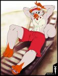  2019 abs anthro beach bottomwear canid canine clothed clothing digital_media_(artwork) dnp101 eyewear fur hi_res male mammal muscular muscular_male nintendo nipples paws peace_sign_(disambiguation) pecs pok&eacute;mon pok&eacute;mon_(species) relaxing rockruff seaside shorts smile solo sunglasses swimwear toes video_games 