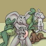  1:1 age_difference alligator alligatorid angie_(study_partners) animal_genitalia animal_penis anthro ass_up bodily_fluids breasts brown_skin crocodilian cub cum cum_in_pussy cum_inside daughter elephant_penis father father_and_daughter father_and_son female genital_fluids green_scales grey_skin incest male male/female male/male navel parent penis pregnant pussy pussy_juice ragdoll_(study_partners) reptile scales scalie size_difference son study_partners thunderouserections trunk young 