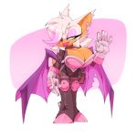  1:1 anthro big_breasts bigdad breasts chiropteran cleavage clothed clothing female gloves handwear looking_at_viewer makeup mammal rouge_the_bat smile solo sonic_(series) standing wings 