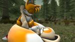  16:9 3d_(artwork) absurd_res anthro canid canine cream_the_rabbit digital_media_(artwork) female forest fox hi_res lagomorph leporid lying male male/female mammal miles_prower missionary_position nude on_back rabbit sex sonic_(series) sonicthebitch source_filmmaker tree 